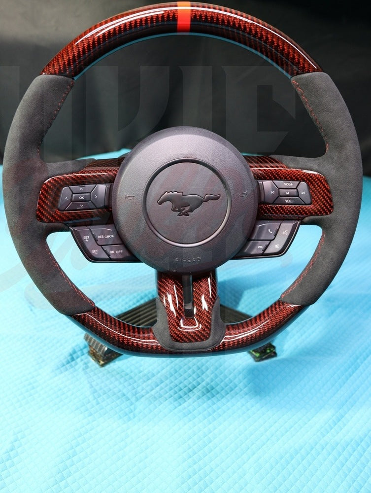 2015-2023 Mustang S550 Carbon Fiber Carbon Fiber Steering Wheel