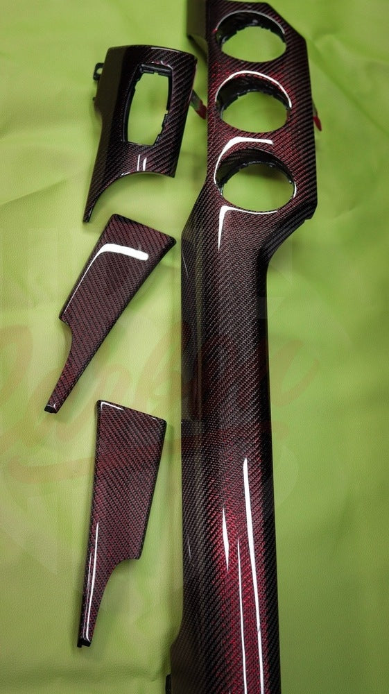 2015-2023  Mustang S550 Reflective Red  Carbon Fiber Dashboard Trim