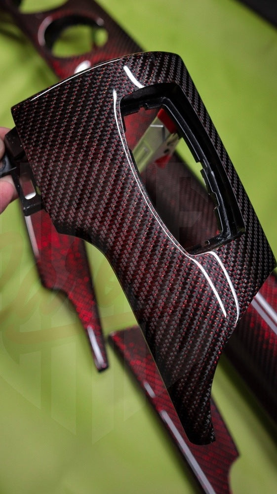 2015-2023  Mustang S550 Reflective Red  Carbon Fiber Dashboard Trim