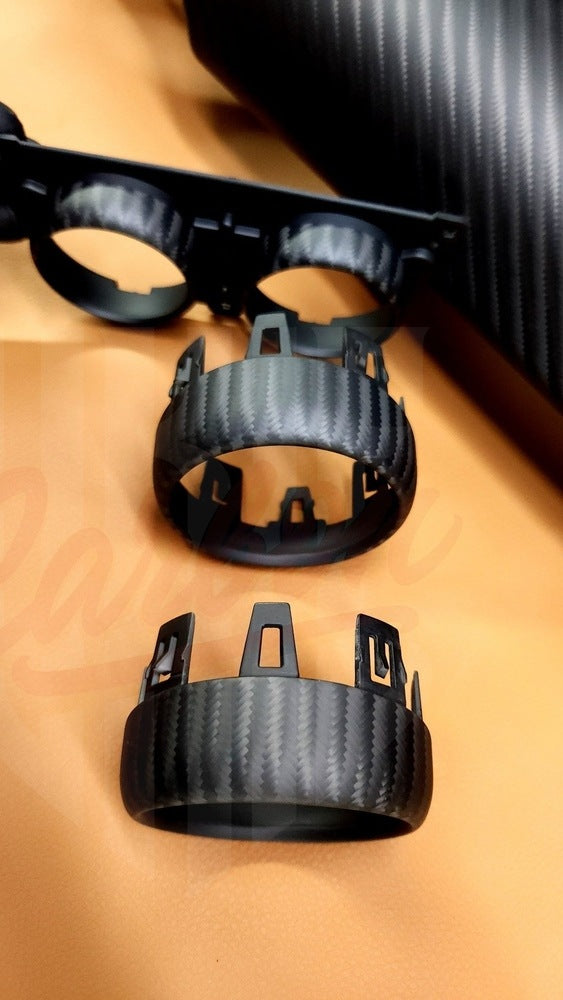 2015-2023 Mustang S550 4x4 Twill Matte Carbon Fiber Air Vents / Gauges Bezels