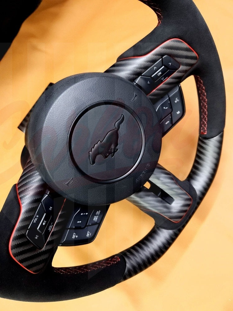 2015-2023 Mustang S550 4x4 Twill Matte Carbon Fiber Steering Wheel