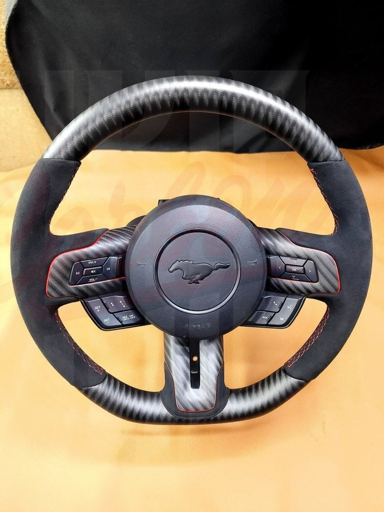 2015-2023 Mustang S550 4x4 Twill Matte Carbon Fiber Steering Wheel