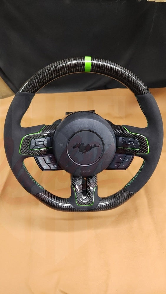 2015-2023 Mustang S550 Carbon Fiber Steering Wheel With Colored Accents