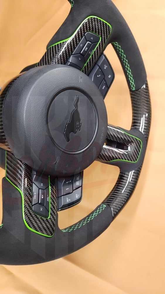 2015-2023 Mustang S550 Carbon Fiber Steering Wheel With Colored Accents