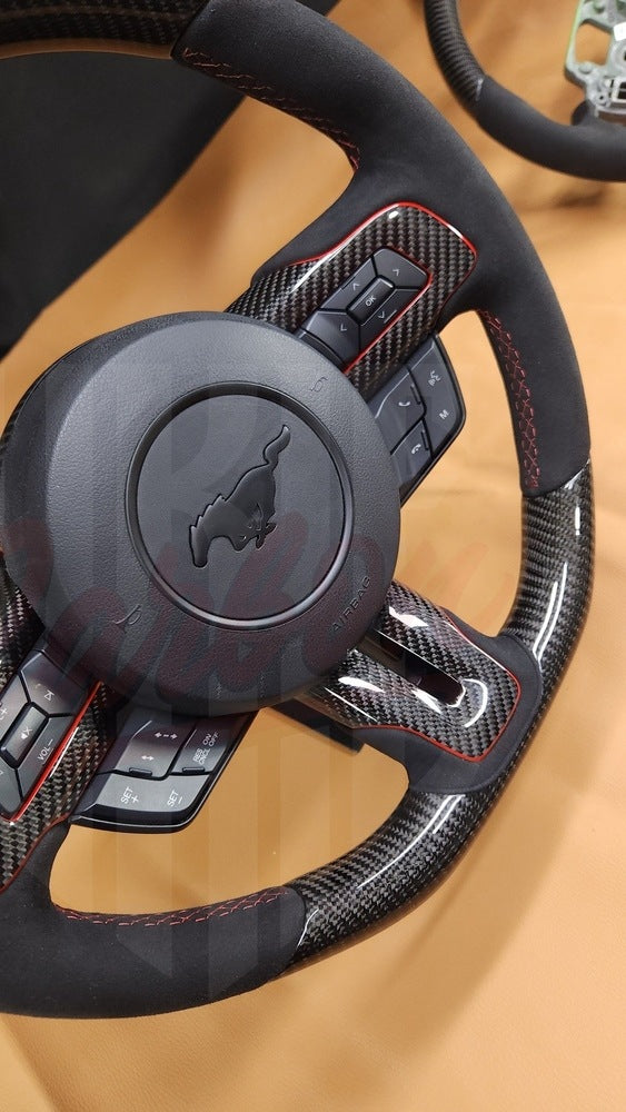 2015-2023 Mustang S550 Carbon Fiber Steering Wheel With Colored Accents