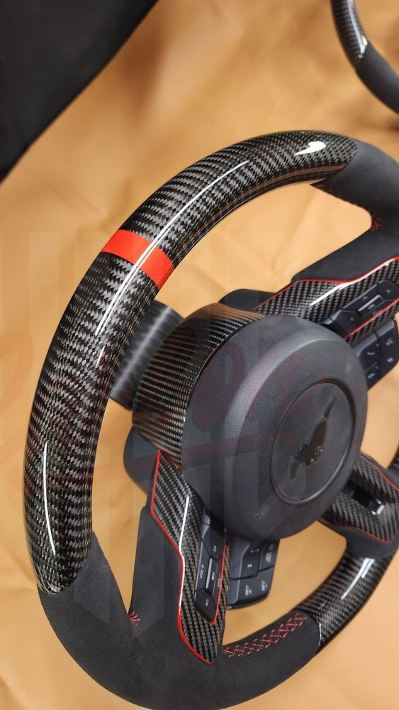 2015-2023 Mustang S550 Carbon Fiber Steering Wheel With Colored Accents