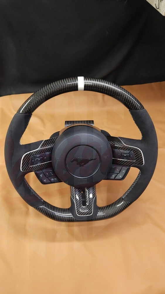 2015-2023 Mustang S550 Carbon Fiber Steering Wheel With Colored Accents
