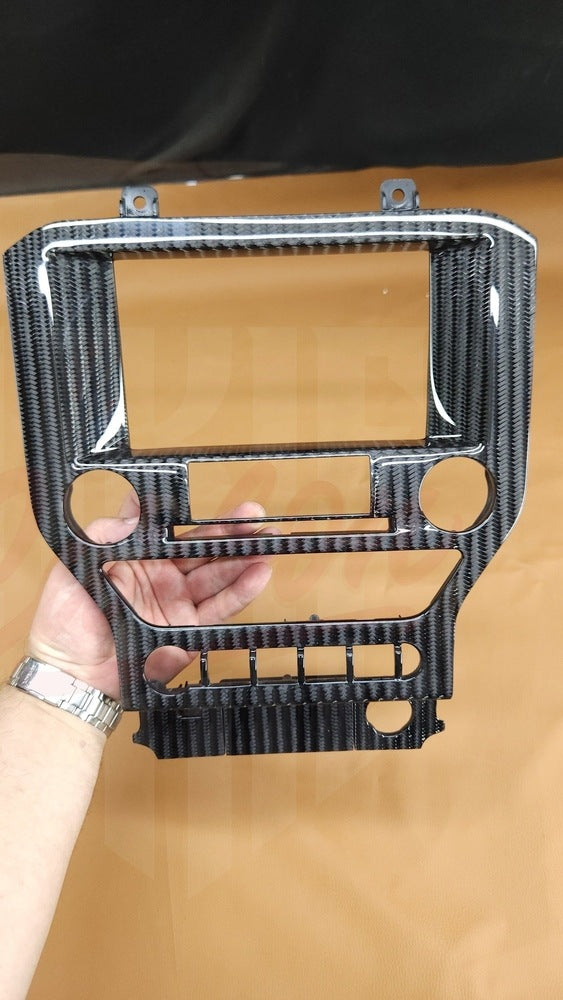 2015-2023 Mustang S550 Wide Twill Carbon Fiber Navigation Bezel
