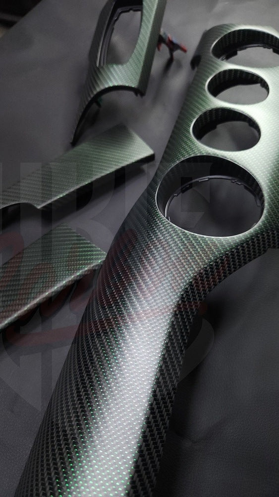 2015-2023 S550 Mustang Matte Reflective Green Carbon Fiber Performance Dashboard Trim