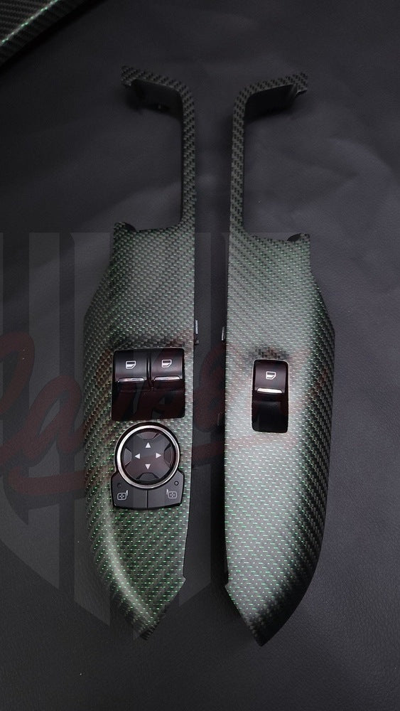 2015-2023 S550 Mustang Matte Reflective Green Carbon fiber Window Switch