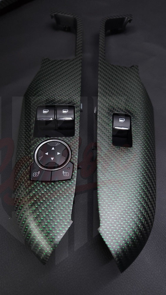 2015-2023 S550 Mustang Matte Reflective Green Carbon fiber Window Switch