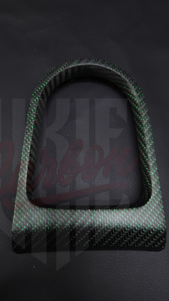 2015-2023 Mustang S550 Matte Reflective Green Carbon Fiber Shifter Bezel