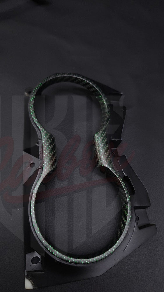 2015-2023 Mustang S550 Matte Reflective Green Carbon Fiber Cup Holder