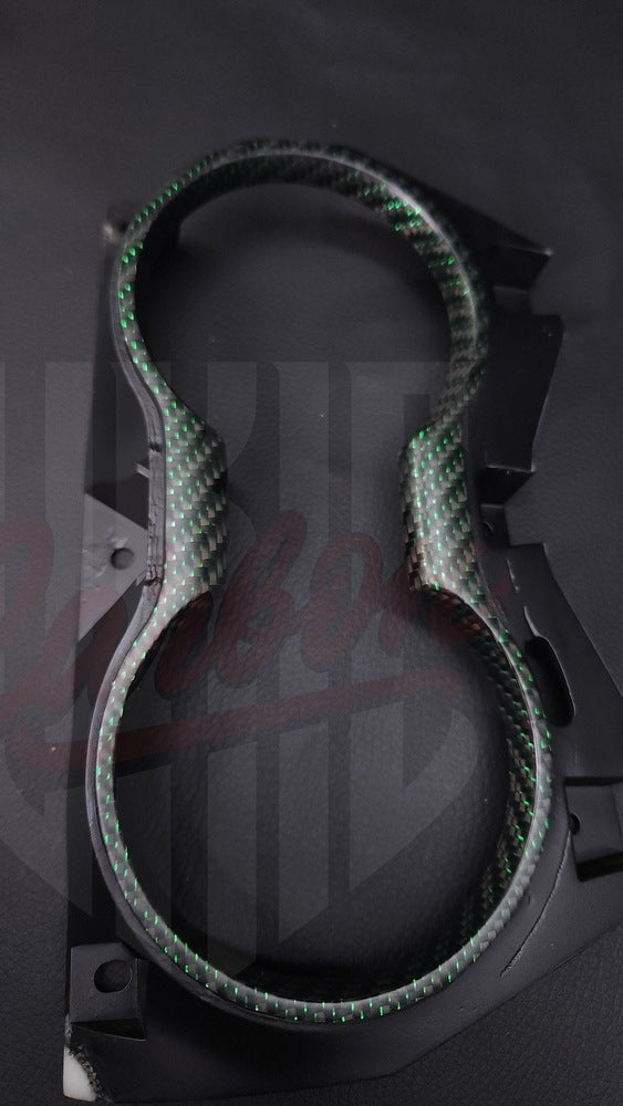 2015-2023 Mustang S550 Matte Reflective Green Carbon Fiber Cup Holder