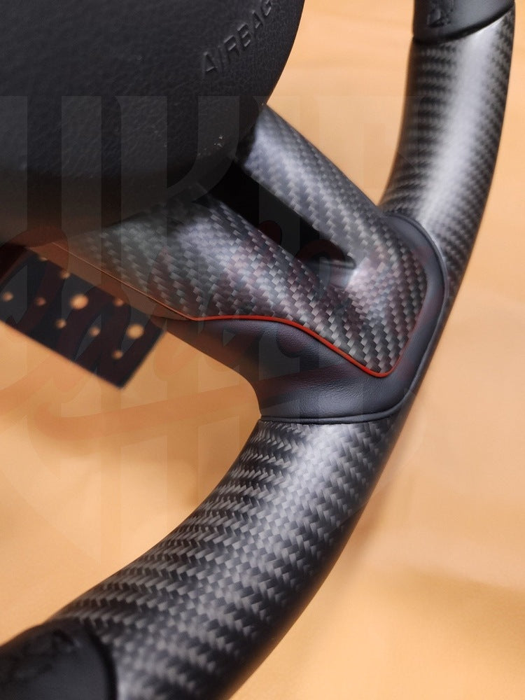 2015-2023 Mustang S550 Steering Wheel Top and Bottom Matte Carbon Fiber