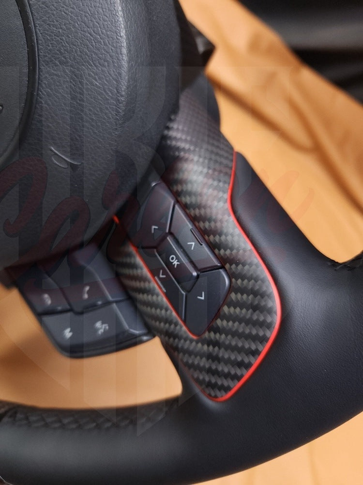 2015-2023 Mustang S550 Steering Wheel Top and Bottom Matte Carbon Fiber