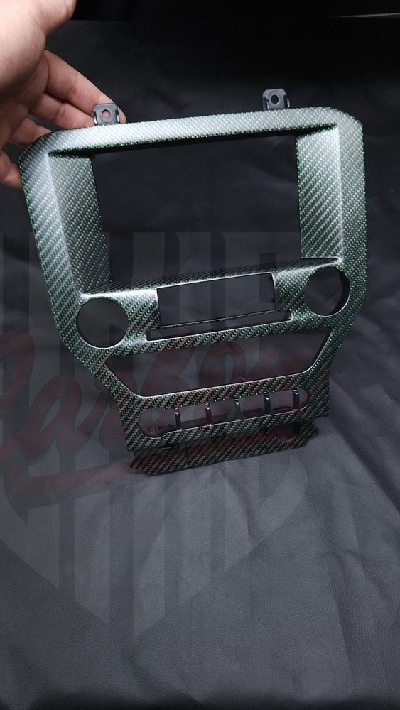2015-2023 Mustang S550 Matte Green Reflective Carbon Fiber Navigation Bezel