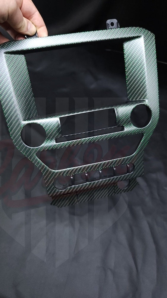 2015-2023 Mustang S550 Matte Green Reflective Carbon Fiber Navigation Bezel