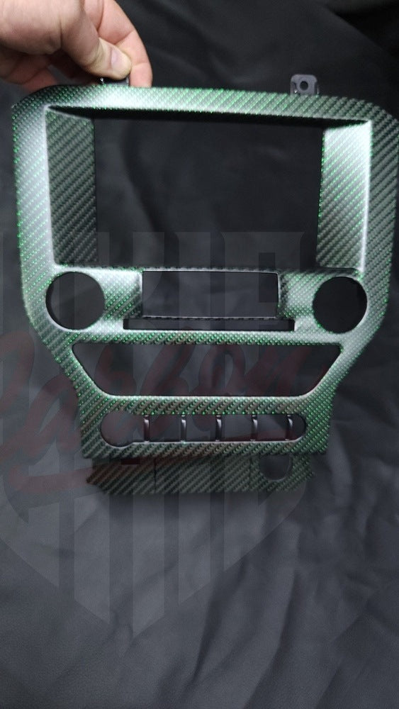 2015-2023 Mustang S550 Matte Green Reflective Carbon Fiber Navigation Bezel