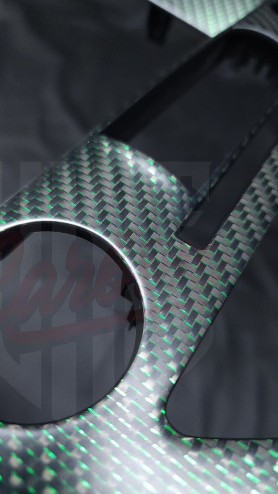 2015-2023 Mustang S550 Matte Green Reflective Carbon Fiber Navigation Bezel