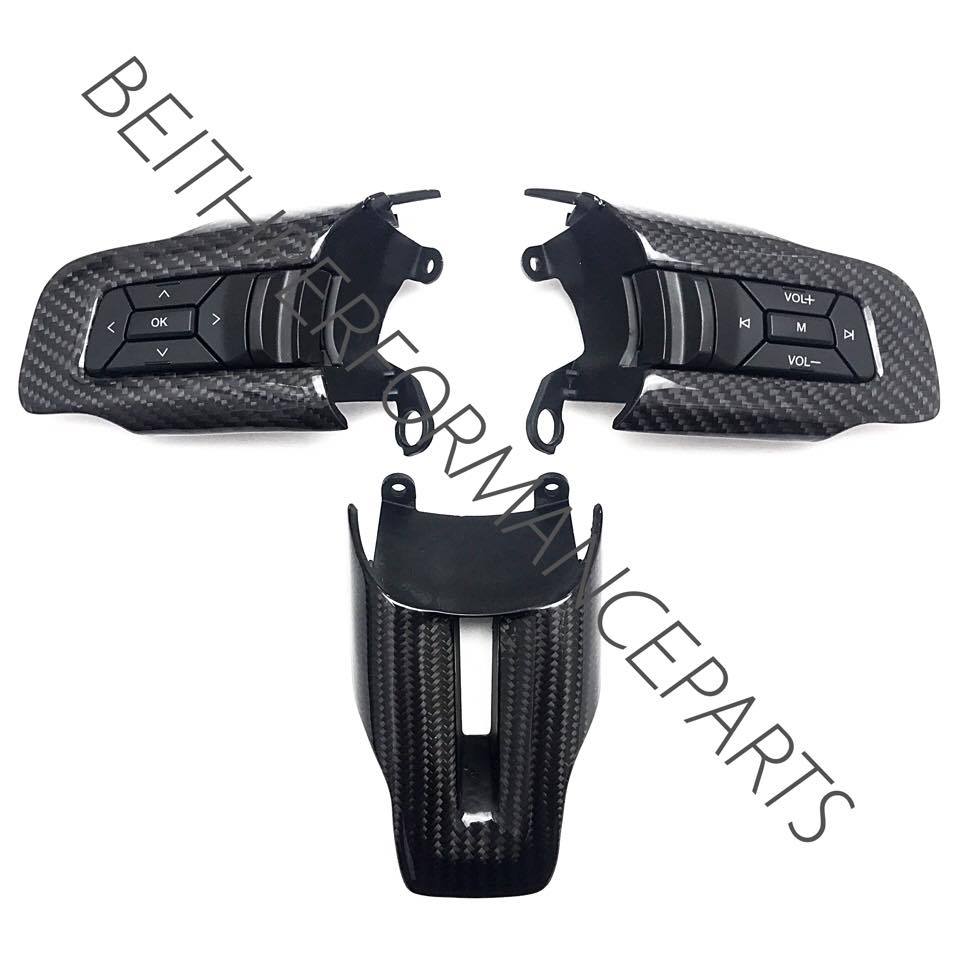 2015+ Mustang Genuine Carbon Fiber Steering Wheel Bezel Kit