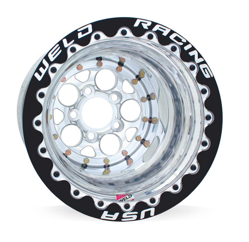 Weld Magnum 15x12 / 5x4.5 / 5 BS / 3.18 HB - Polished Center - Polished Shell - Black DBL MT Wheel