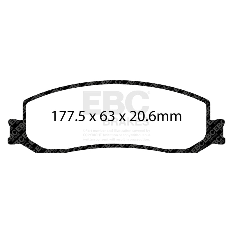 EBC 12 Ford F250 (inc Super Duty) 6.2 (2WD) Extra Duty Front Brake Pads