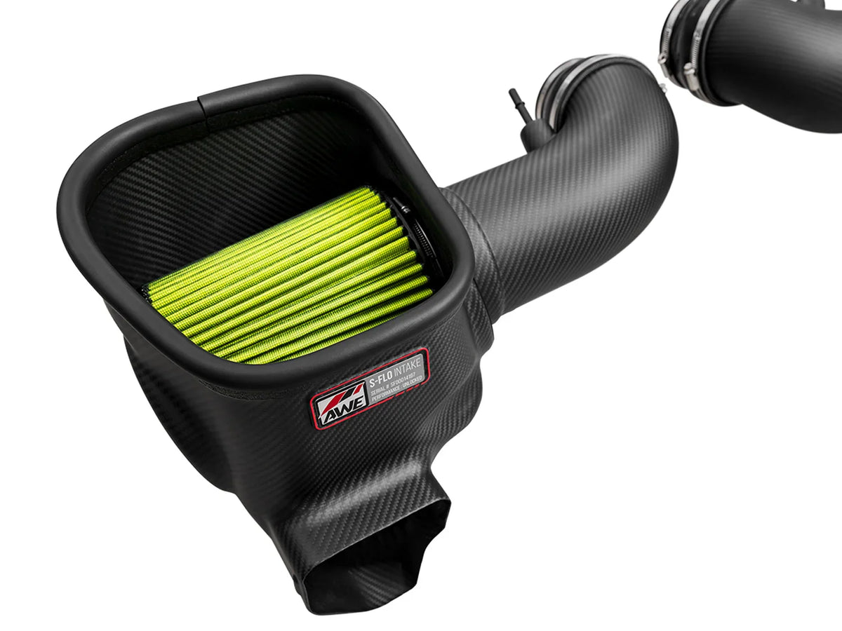 AWE S-FLO Carbon Fiber Intake System for 2024–2026 Ford Mustang GT & Dark Horse 5.0L – High-Flow Performance Intake