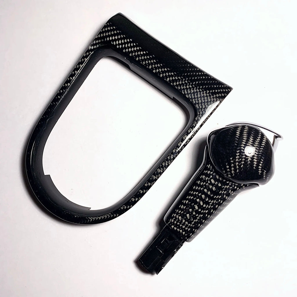 2015-2019 Ford Mustang Carbon Fiber Auto Shifter + Trim Bezel - Combo Deal image 0