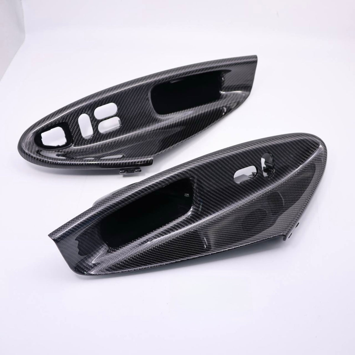 1994-2004 Ford Mustang Carbon Fiber Interior Door Handle Trim Bezels image 0