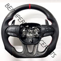 2015+ Dodge Charger / Challenger – Carbon – Red Stitching, Red Leather Stripe