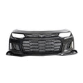 2017-2025 Chevy Camaro ZL1 Black Panther 1PC Full Gloss Carbon Fiber Track Package Front Bumper Conversion image 0