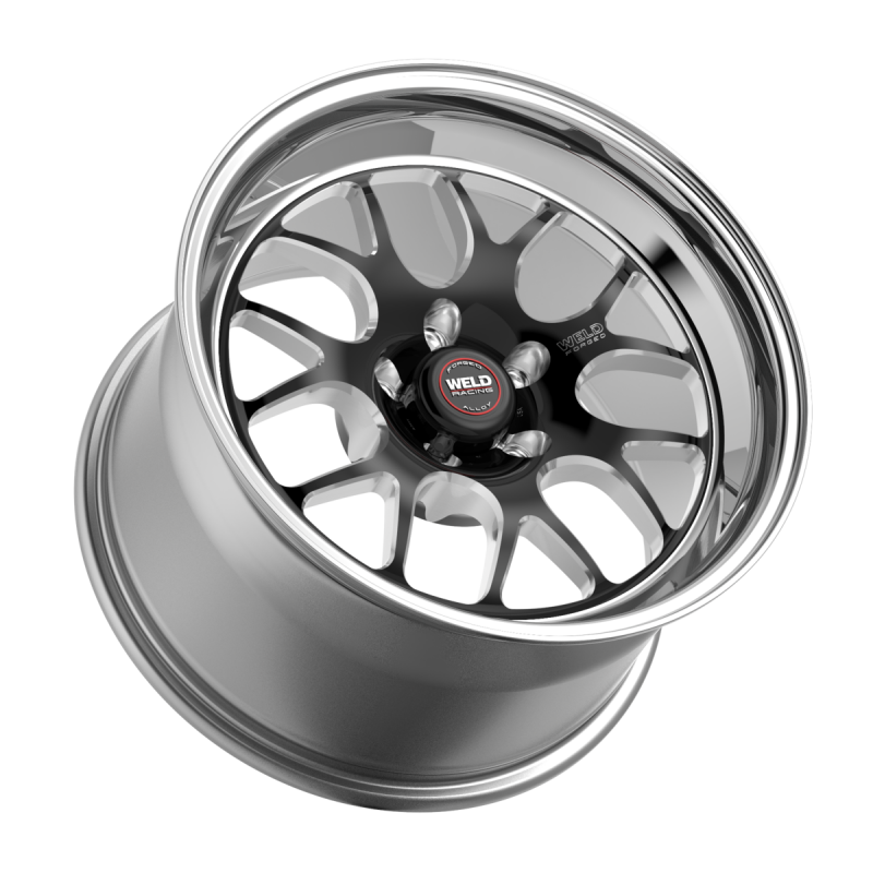 Weld S77 15x8 / 5x114.3 / 4.5 BS / 3.18 HB - Black Center - Polished Shell - Non-BL Wheel