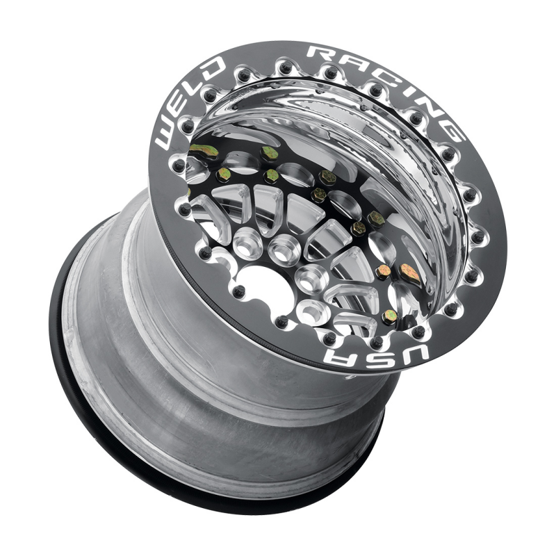Weld Tuner Import 15x8 / 4x100 / 5 BS / 2.25 HB - Black Center - Polished Shell - Non-BL Wheel