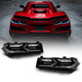 2020-2026 Corvette C8 Euro Smoke Style LED Taillights Amber Sequential Pair image 0