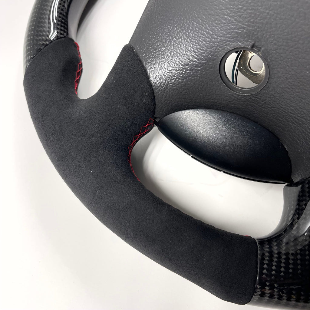1994-2004 Ford Mustang – Carbon – Alcantara, Red Stitching, Red Stripe