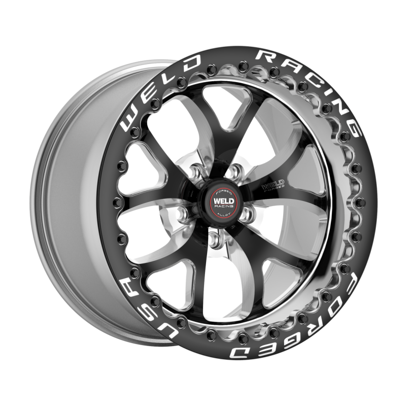 Weld S76 Beadlock 17x10.5/5x120/7.7 BS/3.18 HB - Black Center - Polished Shell - Black SBL Wheel