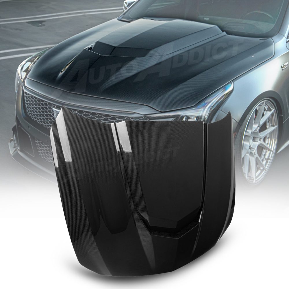2020-2026 Cadillac CT5/V-Blackwing Heritage Spec Pre-Preg V-Shaped Double Sided Carbon Fiber Hood image 0
