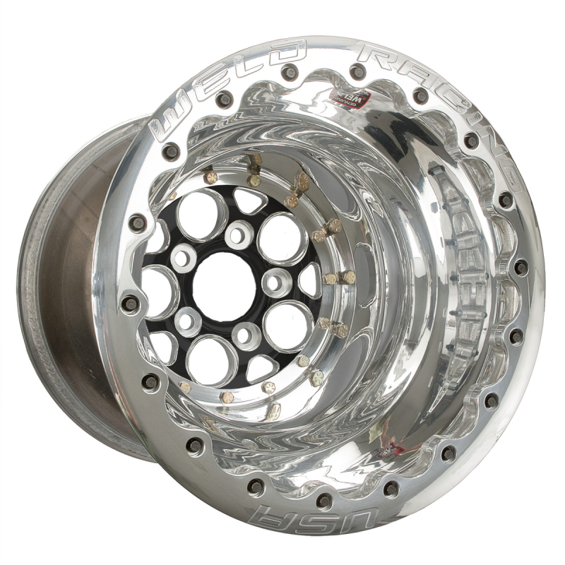 Weld Magnum 15x10 / 5x4.5 / 4 BS / 3.18 HB - Black Center - Polished Shell - Polished SBL MT Wheel