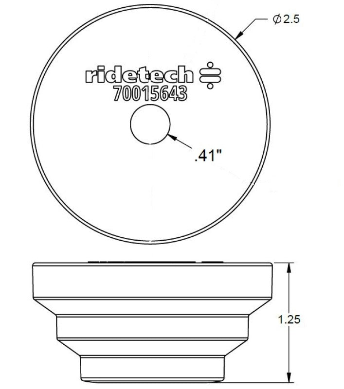 Ridetech Bump Stop | 1.25in Tall | 2.5in Diameter | Rubber