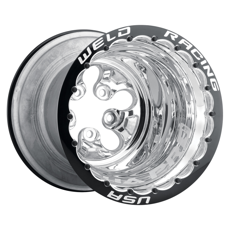 Weld Alpha-1 Pro 15x14 / 5x5 / 1 BS / 3.18 HB - Polished Center - Polished Shell - DBL MT Wheel