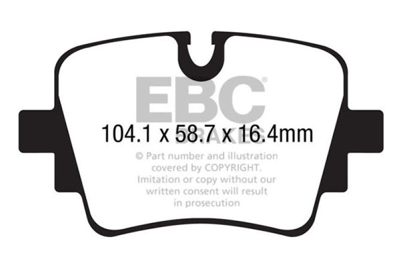 EBC 13+ Jaguar F-Type (Cast Iron Rotors Only) 3.0 Supercharged (340) Yellowstuff Rear Brake Pads
