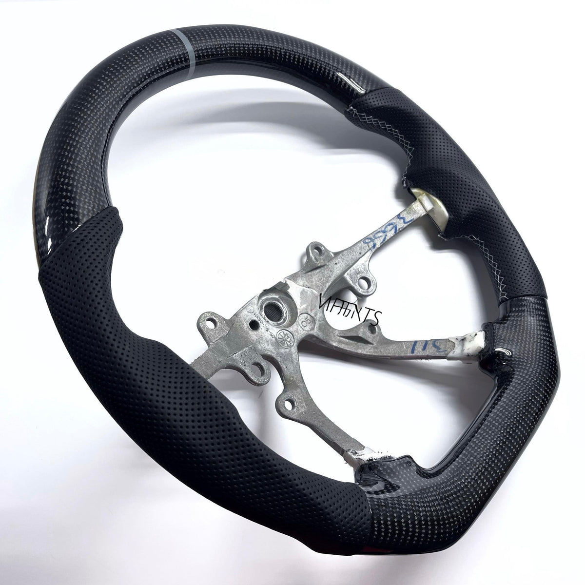 2006-2007 Jeep Grand Cherokee SRT8 Carbon Fiber Steering Wheel - Grey Stitching image 2