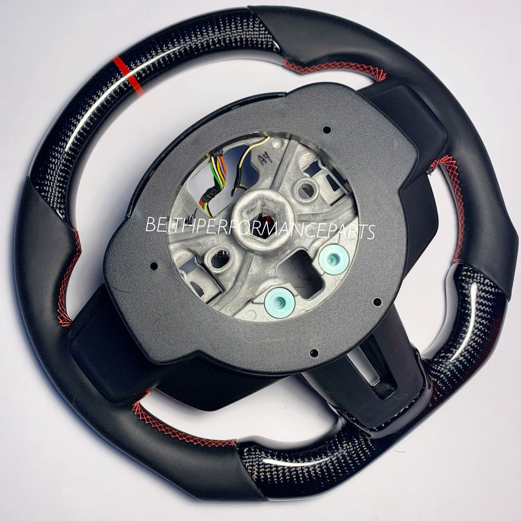2015-2017 Ford Mustang – Carbon – NEW TOP SHAPE – Red Stitching