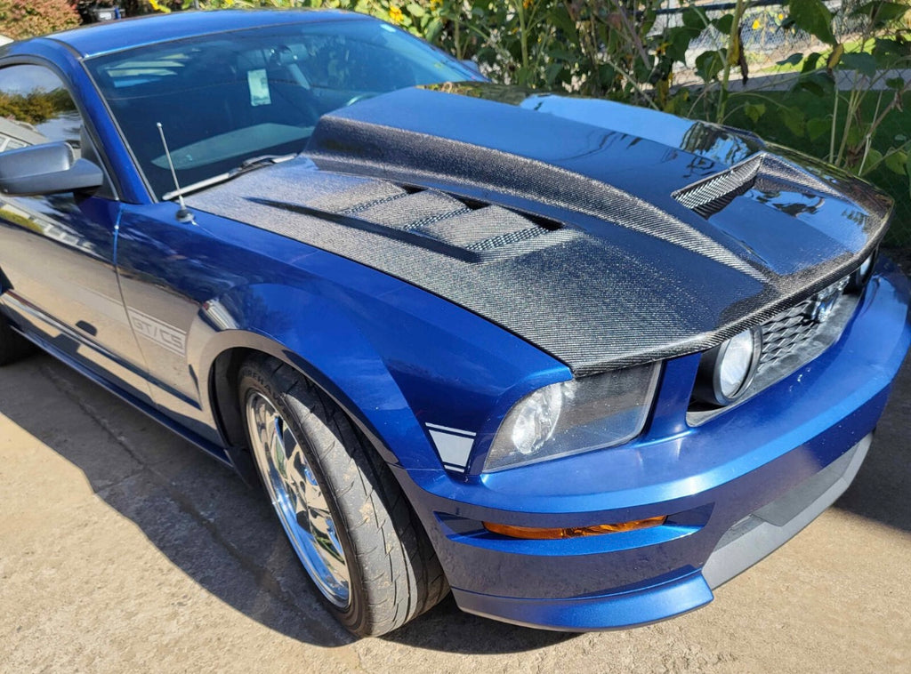 2005-2009 Ford Mustang Terminator Carbon Fiber Hood - ViS Racing image 4