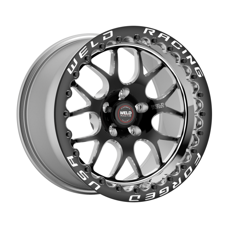 Weld S77 Beadlock 15x10/5x120.65/6.5 BS/3.18 HB-Black Center-Polished Shell-Black SBL MT Wheel