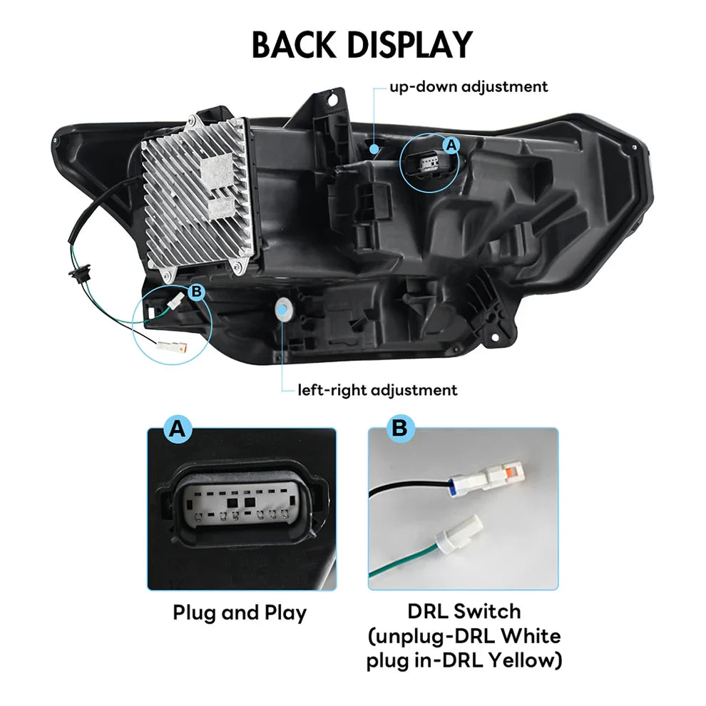 2024+ Ford Mustang Triple Projector LED Headlights (Pair)