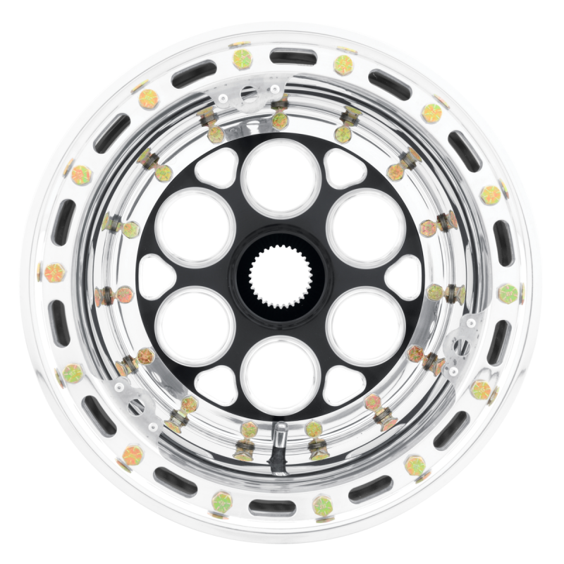 Weld Magnum Midget Sprint 13x12/31-Spline/5 BS-Black Cntr-Pol. Shell-Polished OBL-Black Cover Wheel