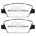 EBC 2017+ Kia Cadenza 3.3L Yellowstuff Rear Brake Pads