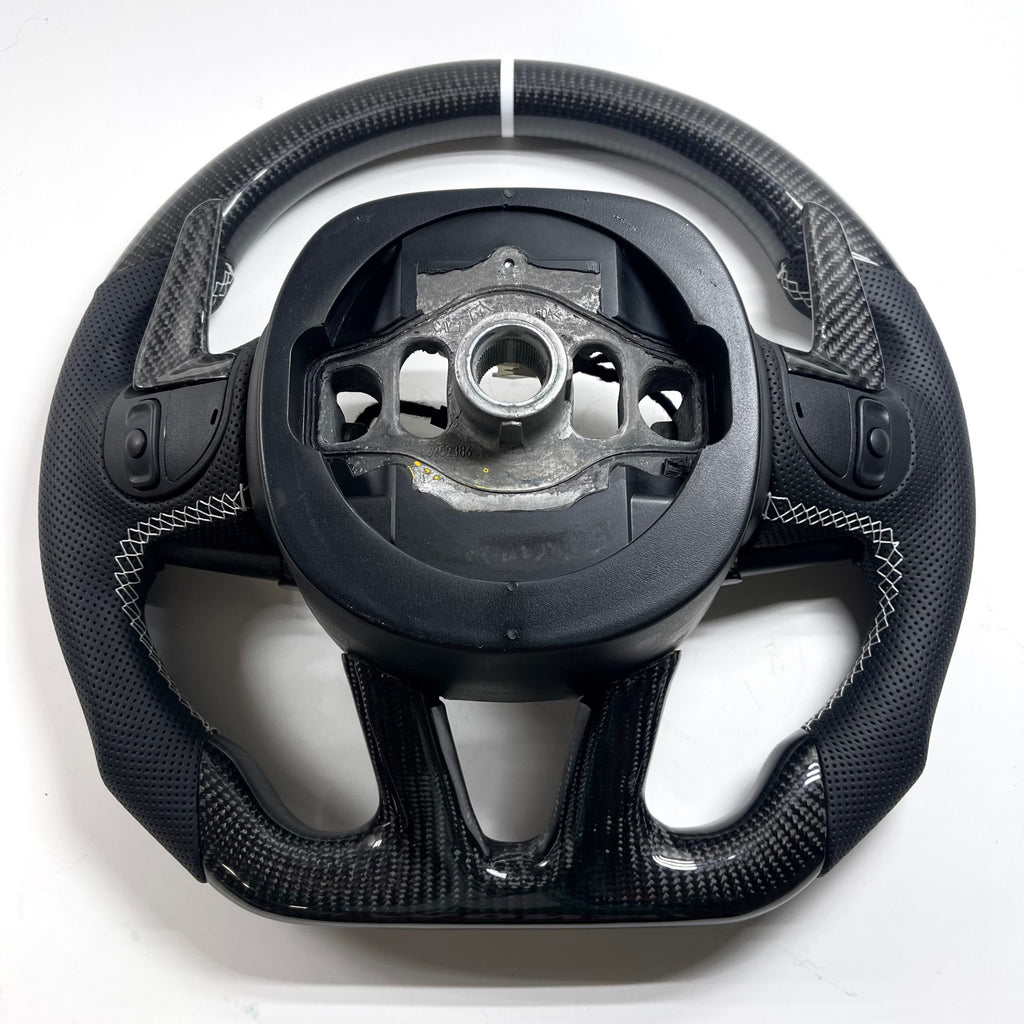 2015+ Dodge Charger/Challenger – Carbon- White Stitching